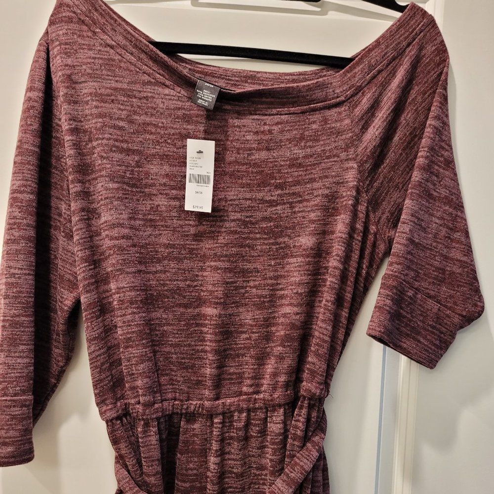 NWT Off Shoulder Burgundy Wide Leg Jumpsuit by Lane Bryant